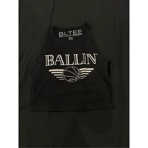 BALLIN size S black cropped top tank